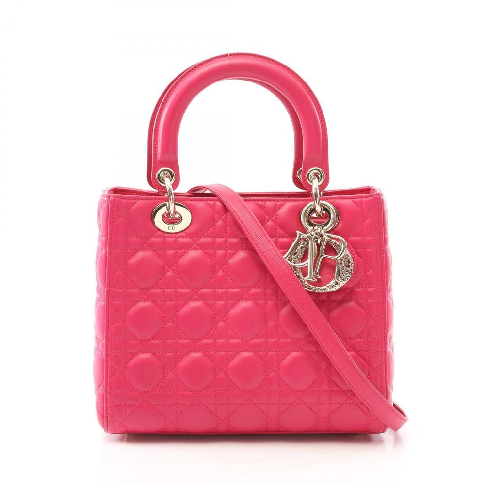 Dior Lady handbag leather pink
